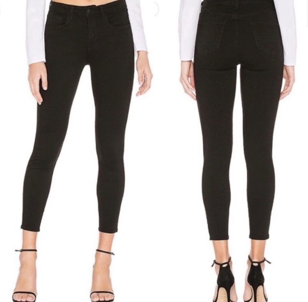 L'agence Margot High Rise Skinny Leg Jeans In Noir 25